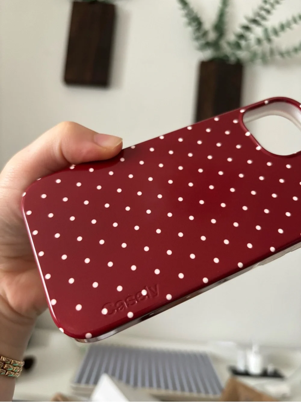iPhone 15 Casely Case - Red Polka Dot Phone Case - Stylish Protective Cover